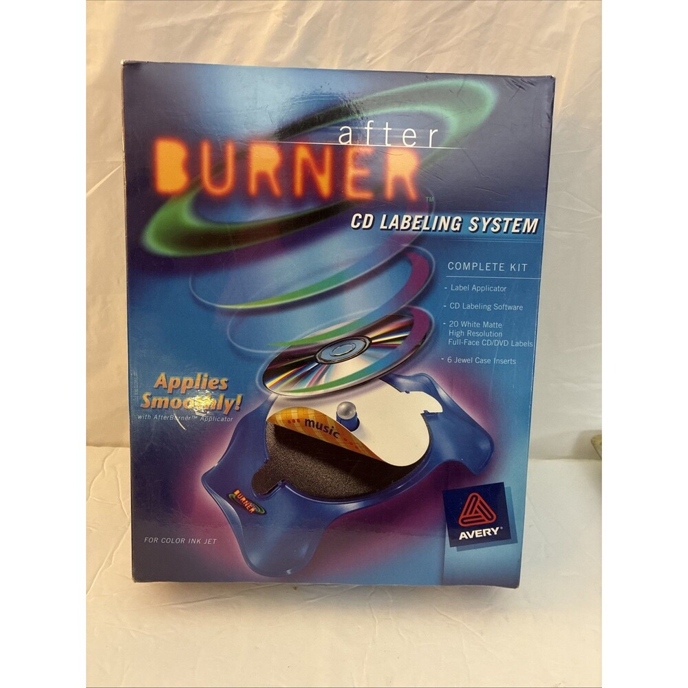 NEW Avery AfterBurner CD/DVD Labeling System Complete Kit Factory Sealed